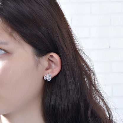 Wholesale Lab Diamond Statement Flower Stud Earrings for Women