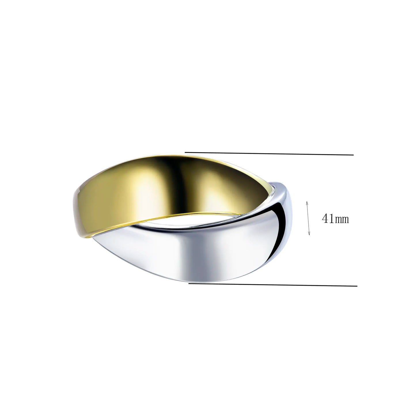 Wholesale Minimalist Chunky Crossover Cuff Two Tone Bangle