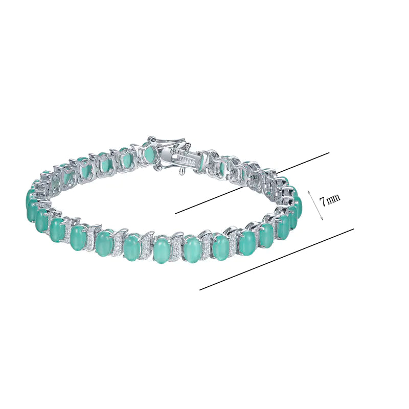 Wholesale Oval Cut Lab Created Gemstone Tennis Bracelets