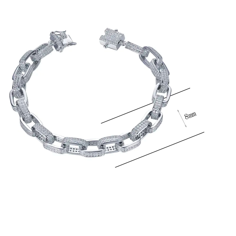 Wholesale Pave Simulated Diamond Statement Interlocking Bracelet