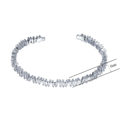 Wholesale Rectangle CZ Filled Eternity Cuff Bracelet Bangle