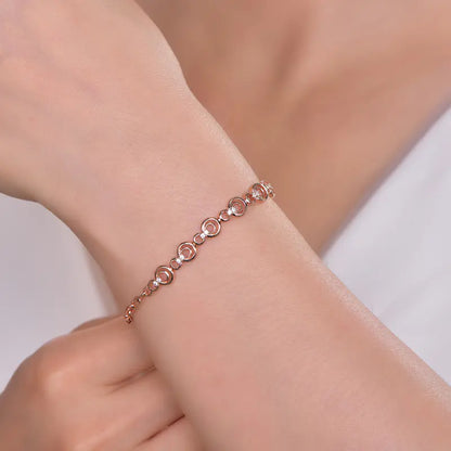 Wholesale Rose Gold Plated Circle Chain Bracelet for Women