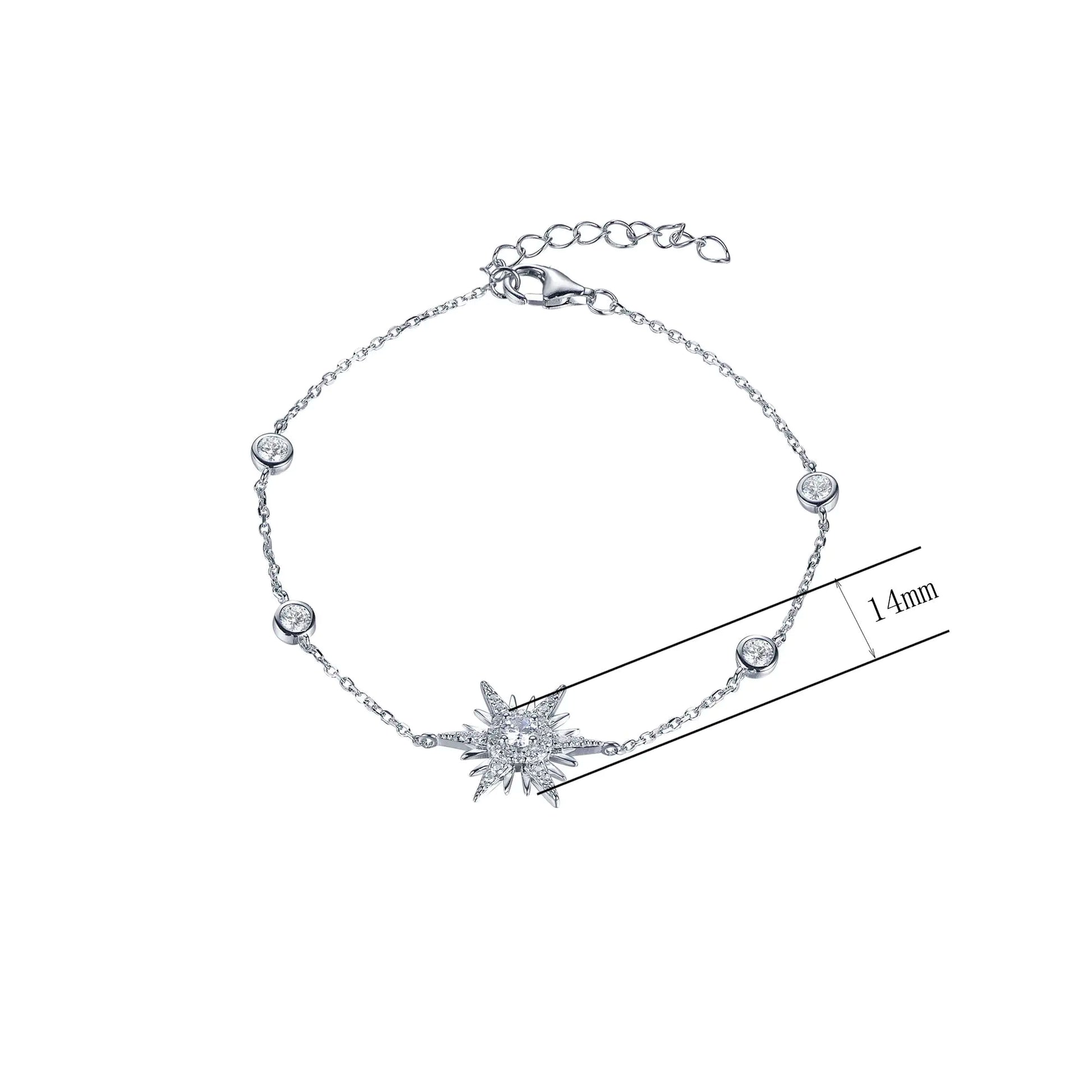 Wholesale Round Cut CZ Adjustable Created Diamond Star Bracelet