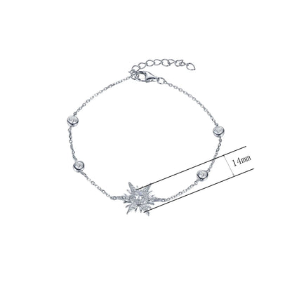 Wholesale Round Cut CZ Adjustable Created Diamond Star Bracelet