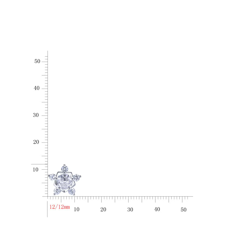 Wholesale Round Cut Lab Created Diamond Star Flower Earrings