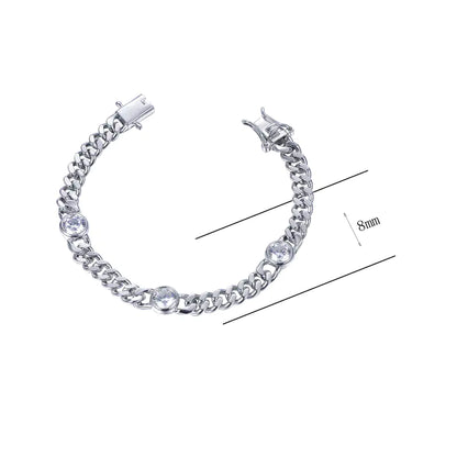 Wholesale Round Cut Moissanite Small Cuban Link Bracelet​