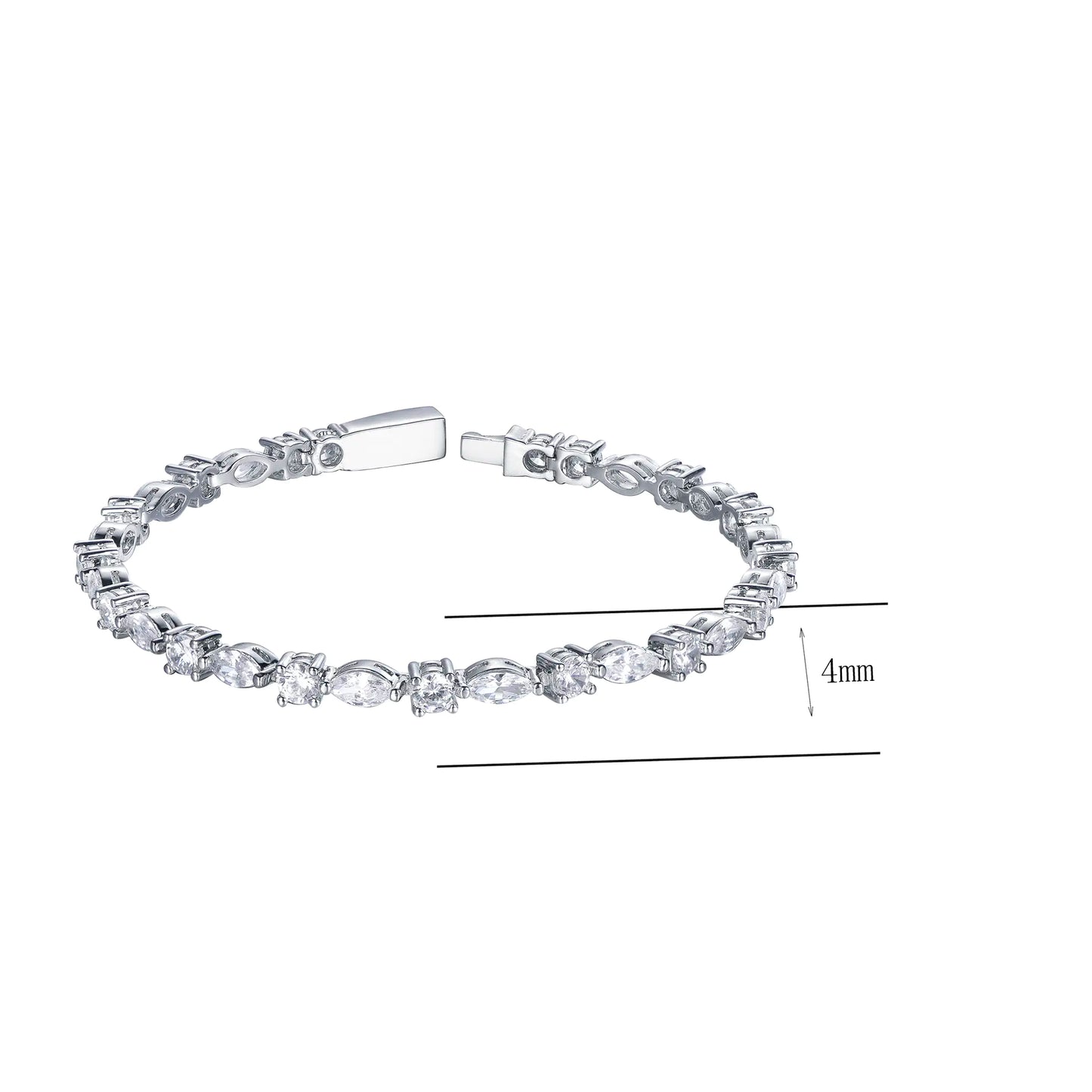 Wholesale Round Marquise Lab Created Diamond Tennis Bracelet