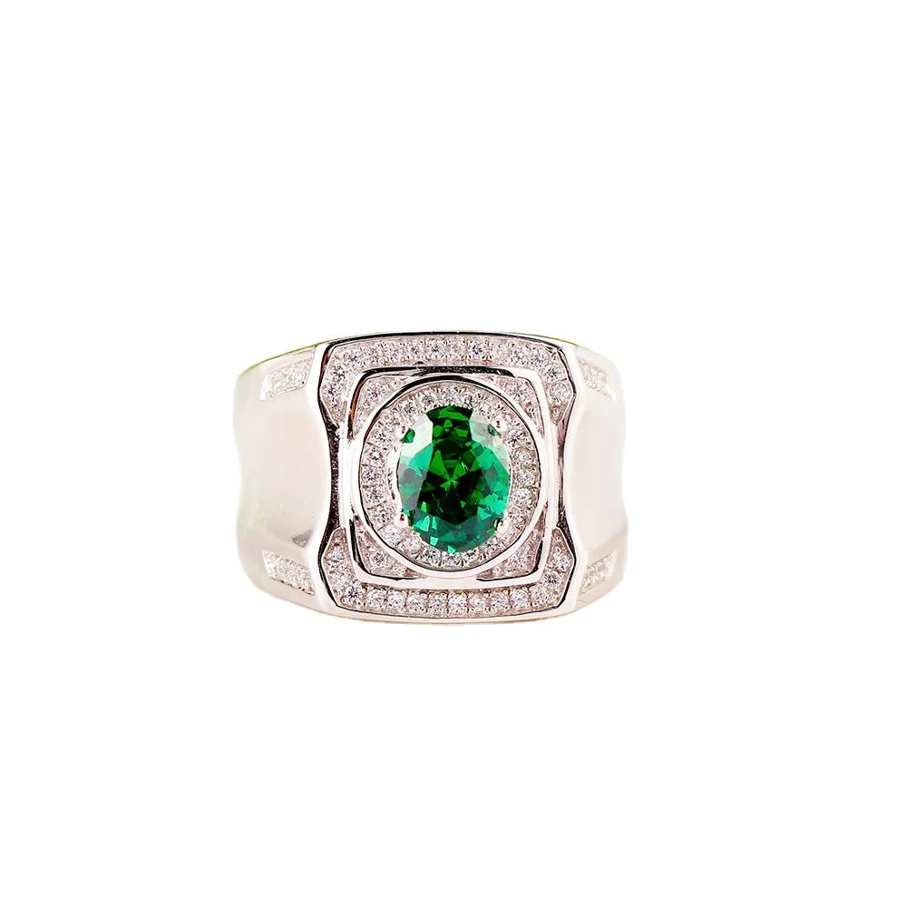 Wholesale Signet Style Vintage Oval Cut Lab Grown Emerald Engagement Ring​