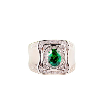 Wholesale Signet Style Vintage Oval Cut Lab Grown Emerald Engagement Ring​