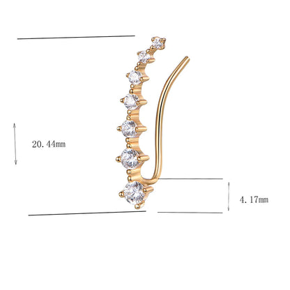 Wholesale Silver 7 Crystals Minimalist Ear Climber Crawler Earrings