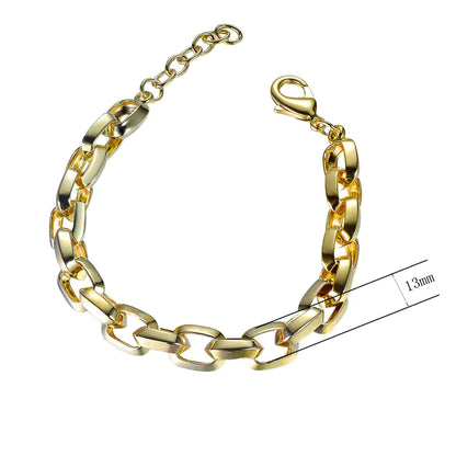 Wholesale Silver Adjustable Angular Link Chunky Chain Bracelet​
