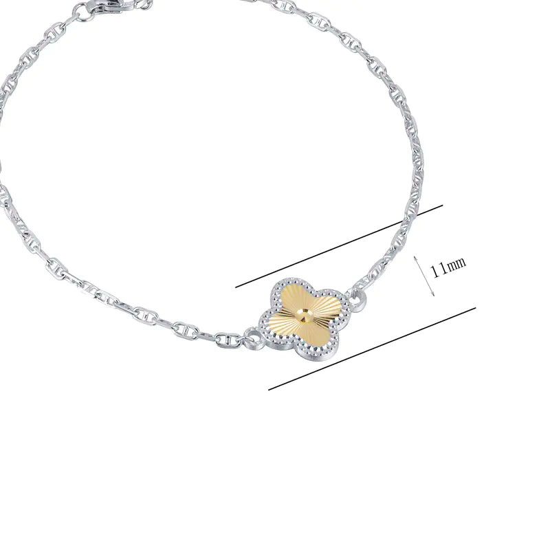 Wholesale Silver Adjustable Four Leaf Clover Bracelet​