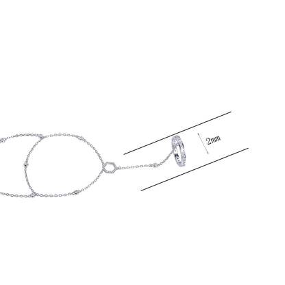 Wholesale Silver Adjustable Hand Chain Ring Bracelet