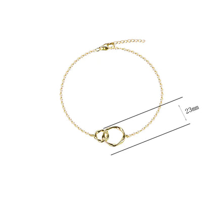 Wholesale Silver Adjustable Interlocking Double Circle Bracelet