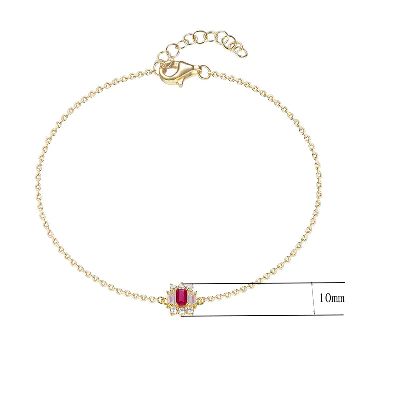 Wholesale Silver Adjustable Lab Created Ruby Diamond Bracelet​