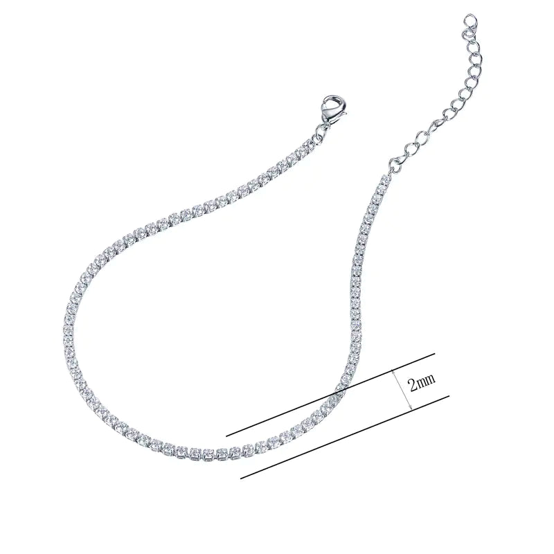 Wholesale Silver Adjustable Lab Diamonds Tennis Bracelet
