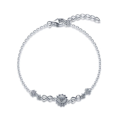 Wholesale Silver Adjustable Link Chain Flower Shape Bracelet​