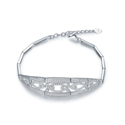 Wholesale Silver CZ Bar Design Personalized Bangle Bracelet​