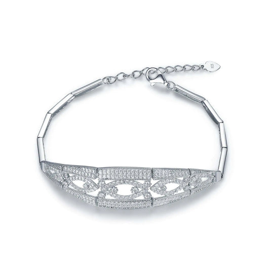Wholesale Silver CZ Bar Design Personalized Bangle Bracelet​