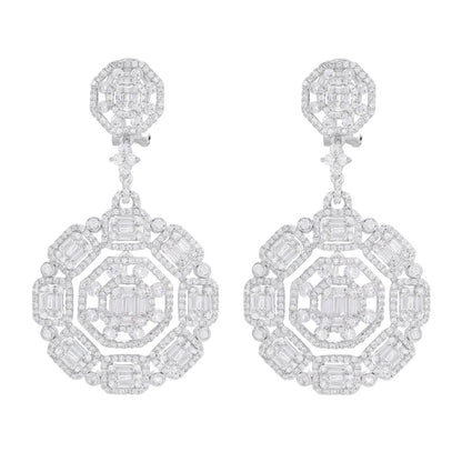 Wholesale Silver CZ Circle Cluster Round Wedding Bridal Jewelry Sets​