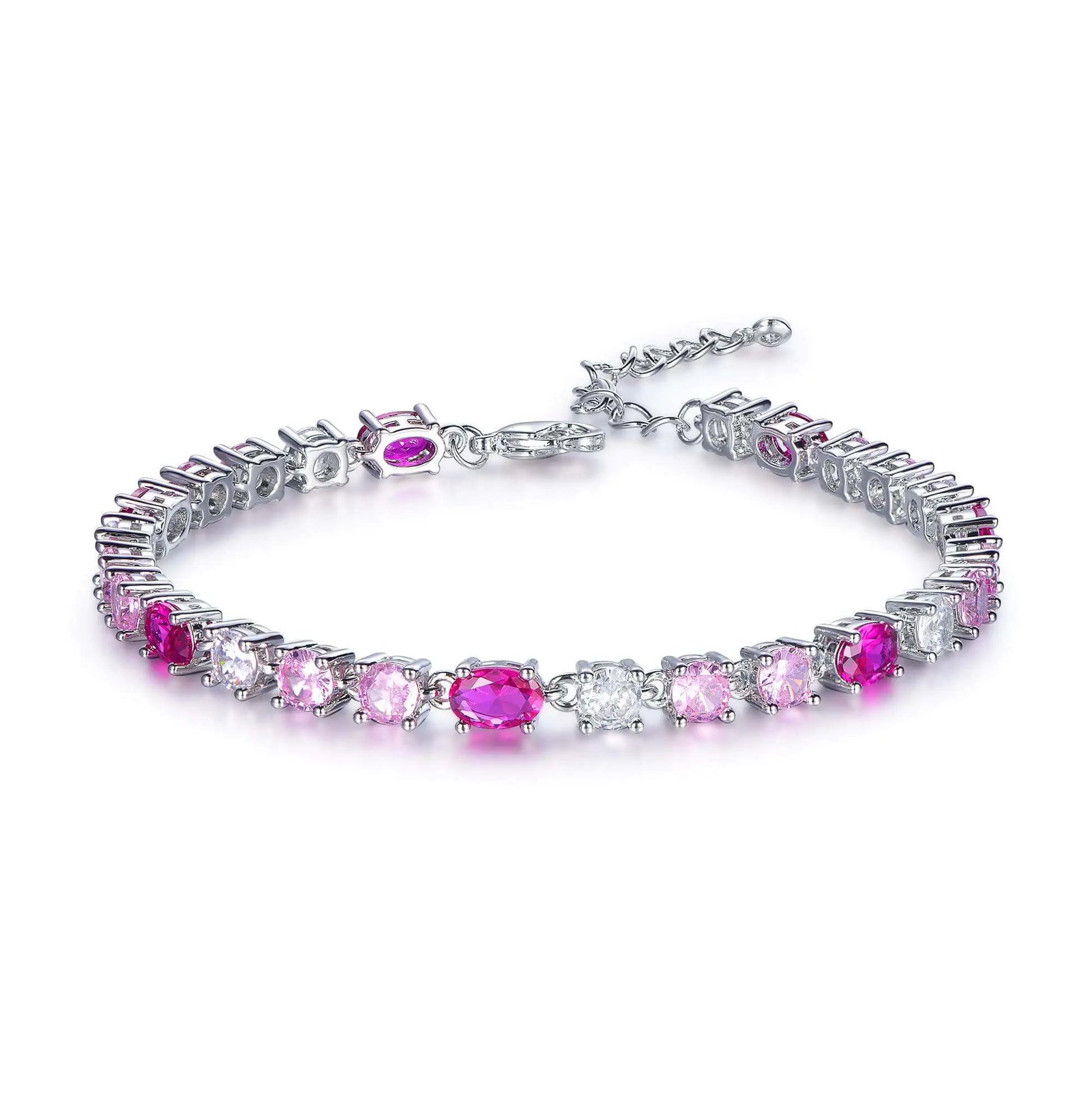 Wholesale Silver CZ & Corundum Gemstone Tennis Bracelets