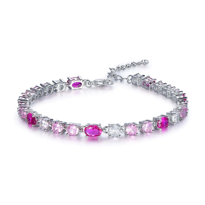 Wholesale Silver CZ & Corundum Gemstone Tennis Bracelets