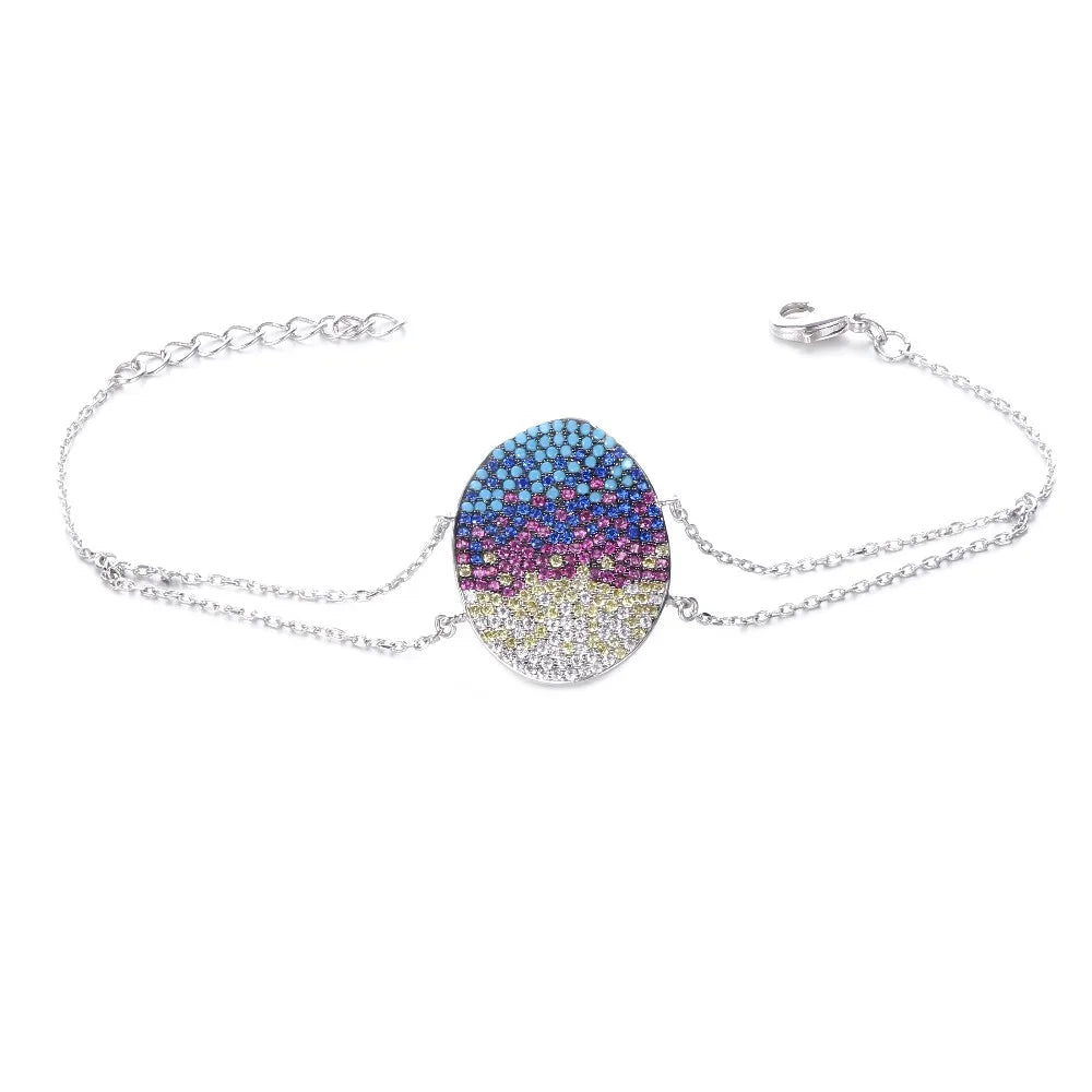 Wholesale Silver CZ & Corundum & Spinel & Nano Bracelet Colorful Jewelry Sets