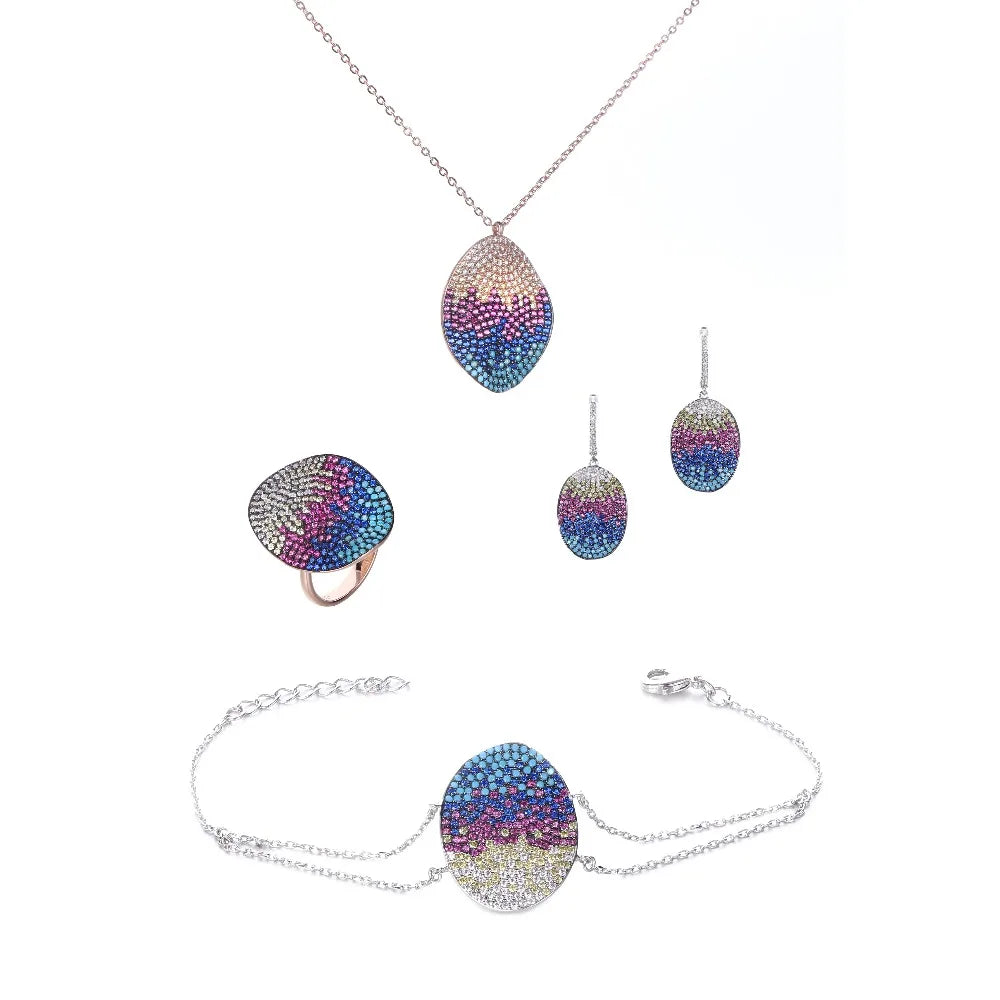 Wholesale Silver CZ & Corundum & Spinel & Nano Colorful Jewelry Sets