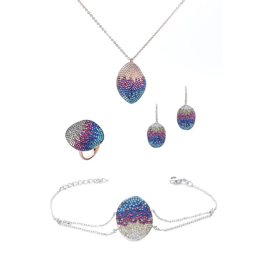 Wholesale Silver CZ & Corundum & Spinel & Nano Colorful Jewelry Sets