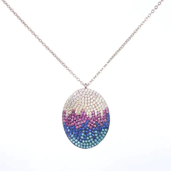 Wholesale Silver CZ & Corundum & Spinel & Nano Pendant Colorful Jewelry Sets
