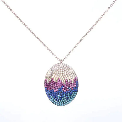 Wholesale Silver CZ & Corundum & Spinel & Nano Pendant Colorful Jewelry Sets