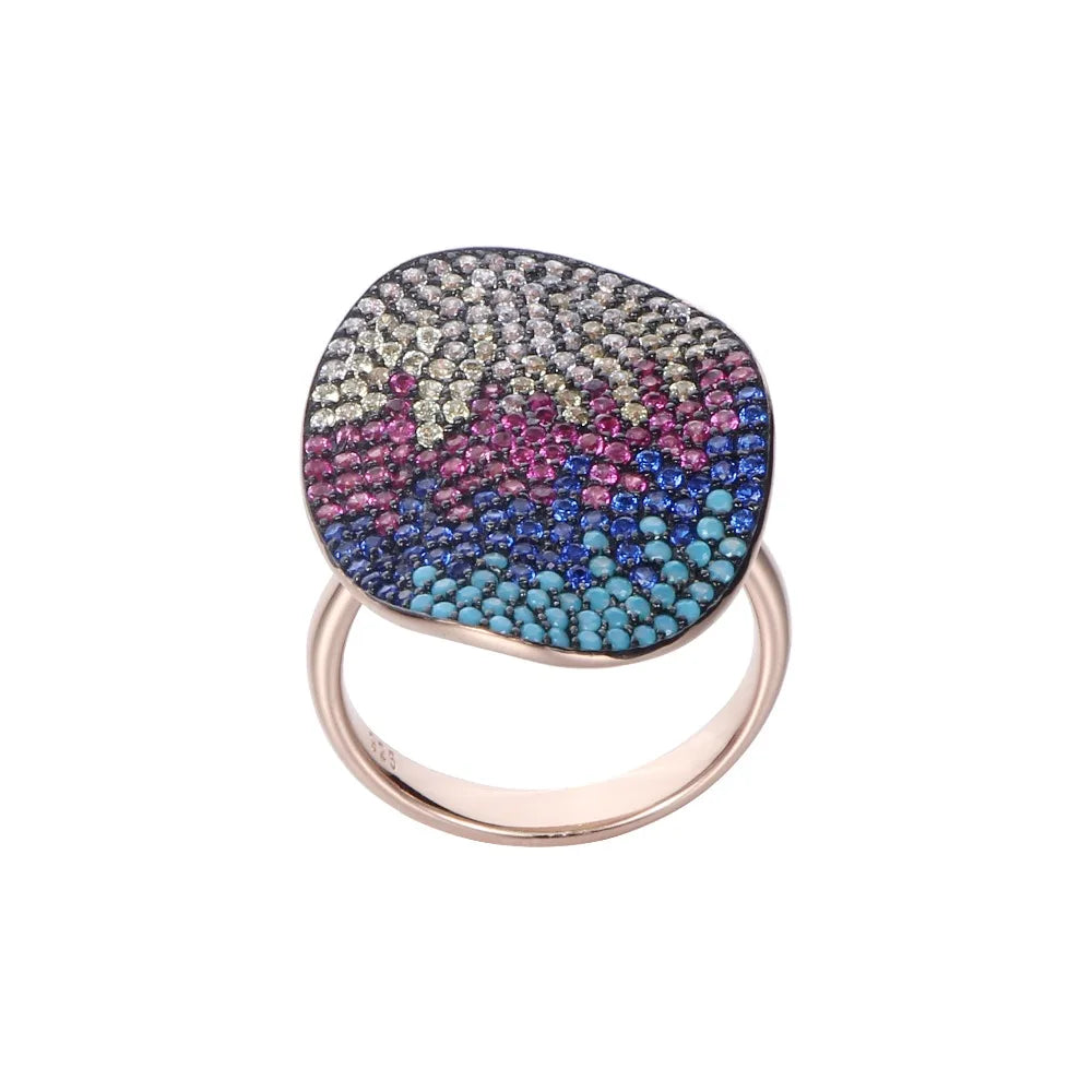 Wholesale Silver CZ & Corundum & Spinel & Nano Ring Colorful Jewelry Sets