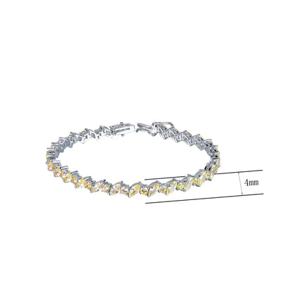 Wholesale Silver CZ Created Citrine Thin Tennis Bracelet​