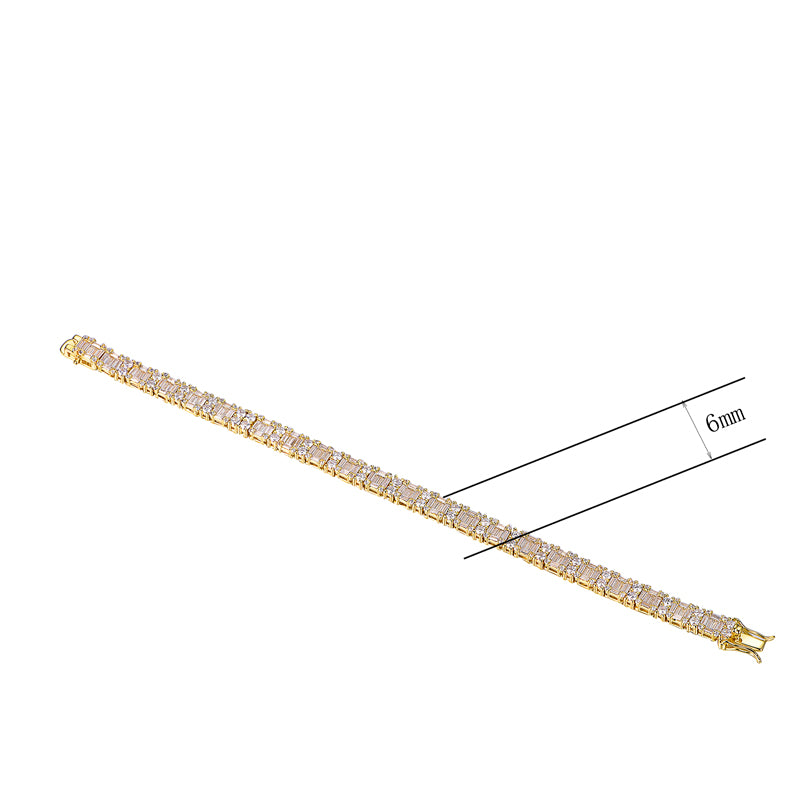 Wholesale Silver CZ Created Diamond Square Tennis Bracelet