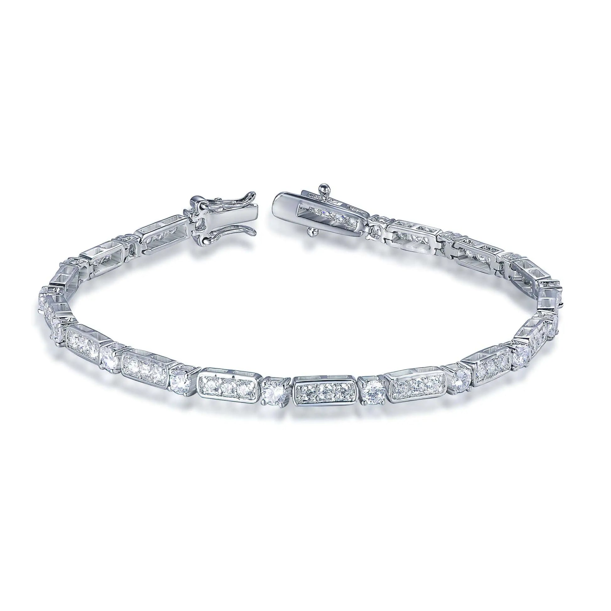 Wholesale Silver CZ Created Diamond Unique Tennis Bracelet