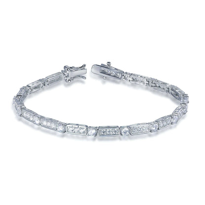 Wholesale Silver CZ Created Diamond Unique Tennis Bracelet