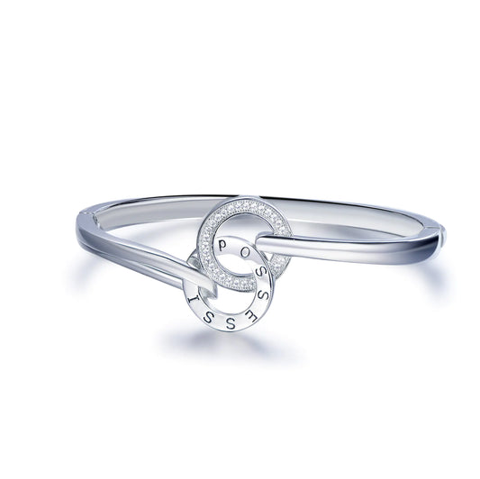 Wholesale Silver CZ Enamel Custom Engraved Statement Bangles