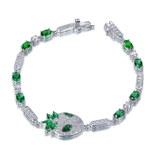 Wholesale Silver CZ & Glass & Spinel Tennis Chain Unique Charm Bracelets​