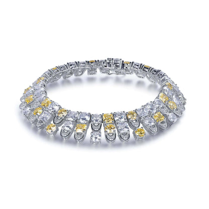 Wholesale Silver CZ Lab Created Citrine Tennis Chain Bracelet