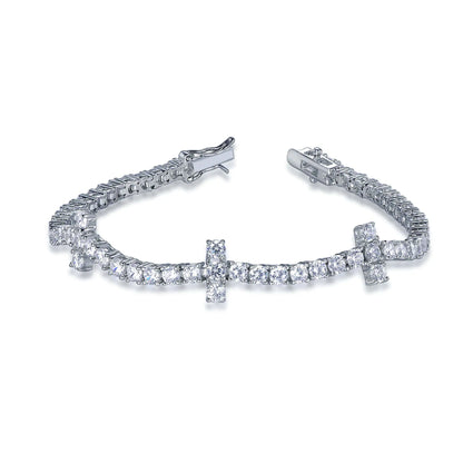 Wholesale Silver CZ Lab Created Diamond Personalized Bangle Bracelet