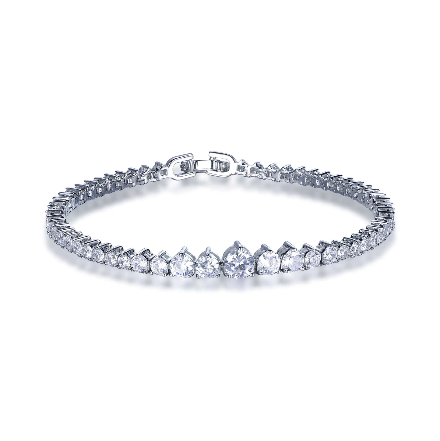 Wholesale Silver CZ Lab Created Diamond Round Tennis Bracelet