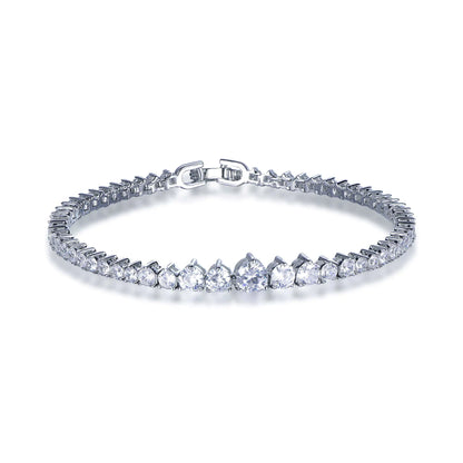 Wholesale Silver CZ Lab Created Diamond Round Tennis Bracelet