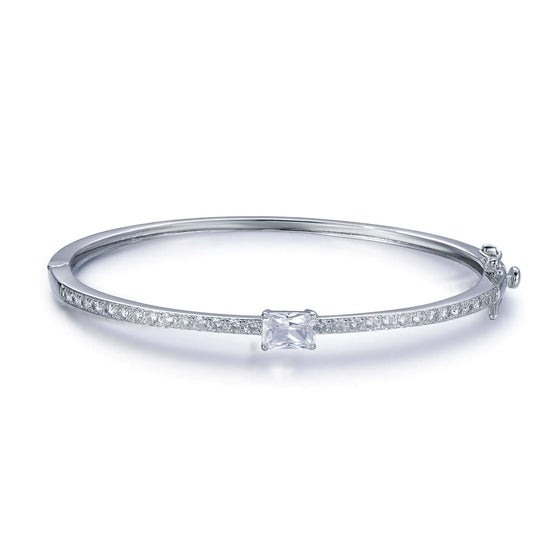 Wholesale Silver CZ Lab Created Diamond Tennis Bangle Bracelet