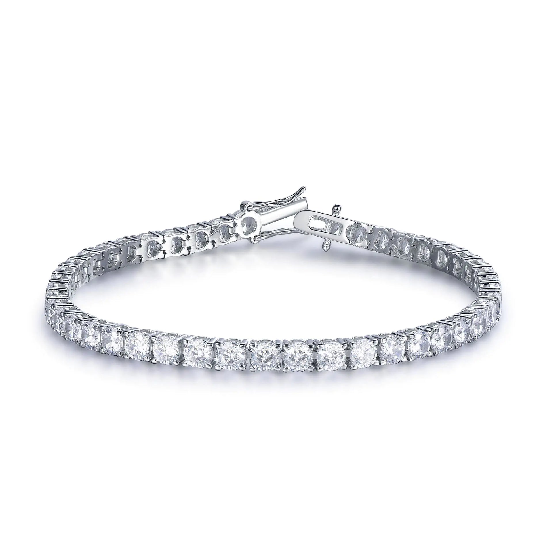 Wholesale Silver CZ Lab Created Diamond Tennis Chain Bracelet​