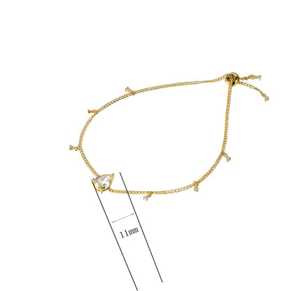 Wholesale Silver CZ Minimalist Chain Charm Bracelet