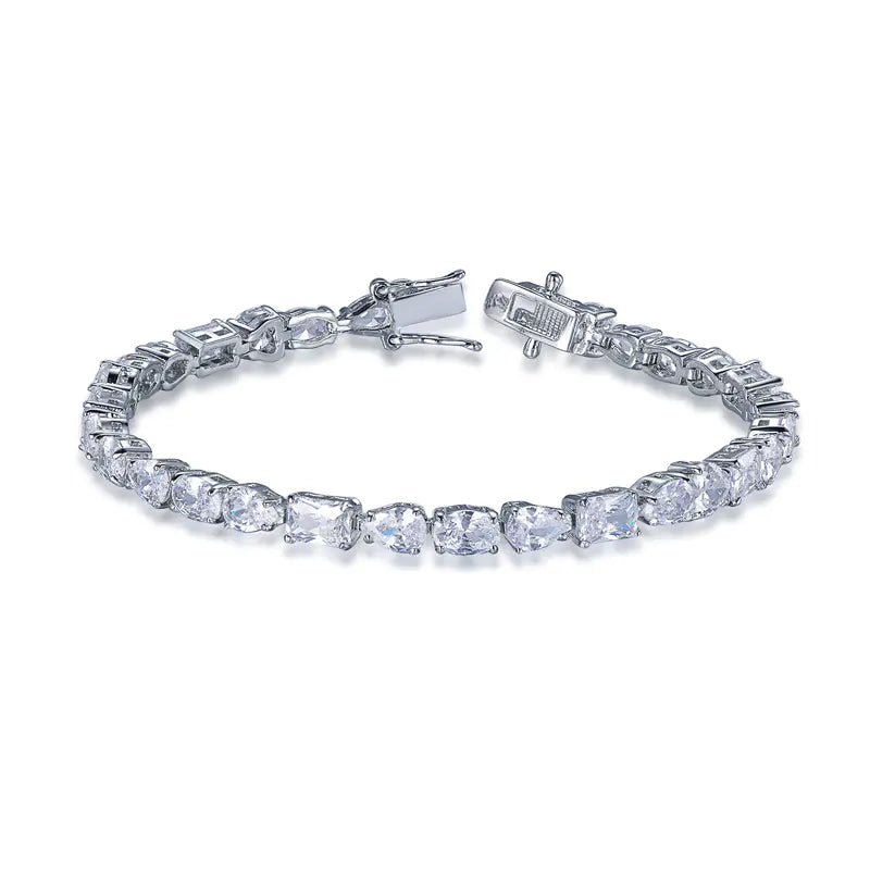 Wholesale Silver CZ Mixed Cuts Micro Tennis Bracelet​