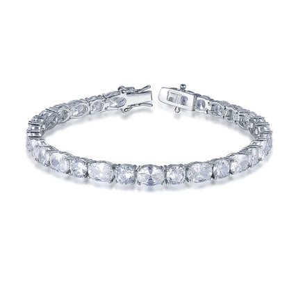 Wholesale Silver CZ Oval & Round Lab Created Diamonds Tennis Bracelet​
