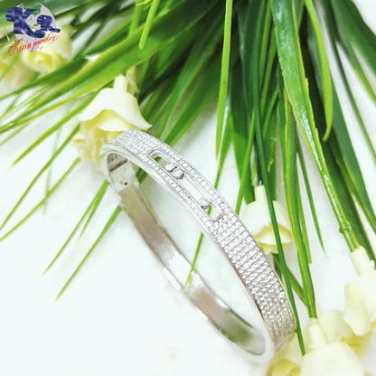 Wholesale Silver CZ Paved Eternity Statement Bangles