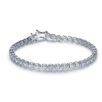 Wholesale Silver CZ Round Cut Lab Created Diamond Classic Tennis Bracelet​