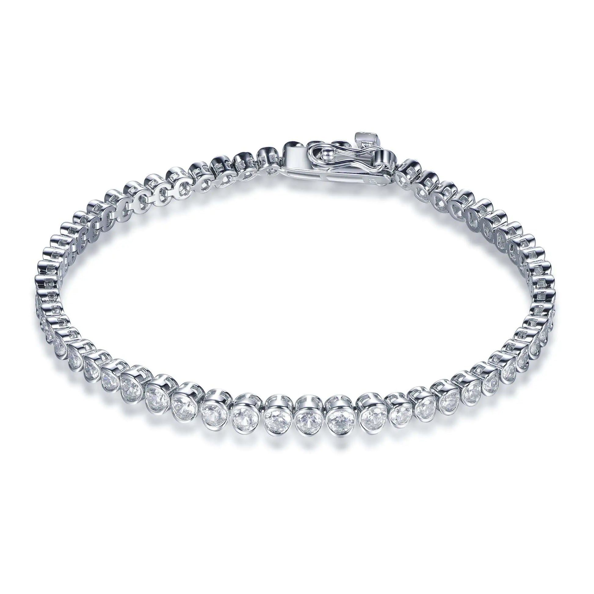 Wholesale Silver CZ Round Cut Lab Created Diamond Small Tennis Bracelet